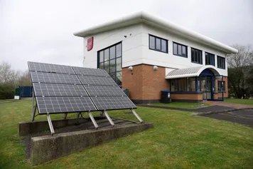 Front of the University of South Wales Hydrogen Research Centre at Baglan Energy Park